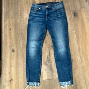 7 For All Mankind size 26 ankle skinny step down hem